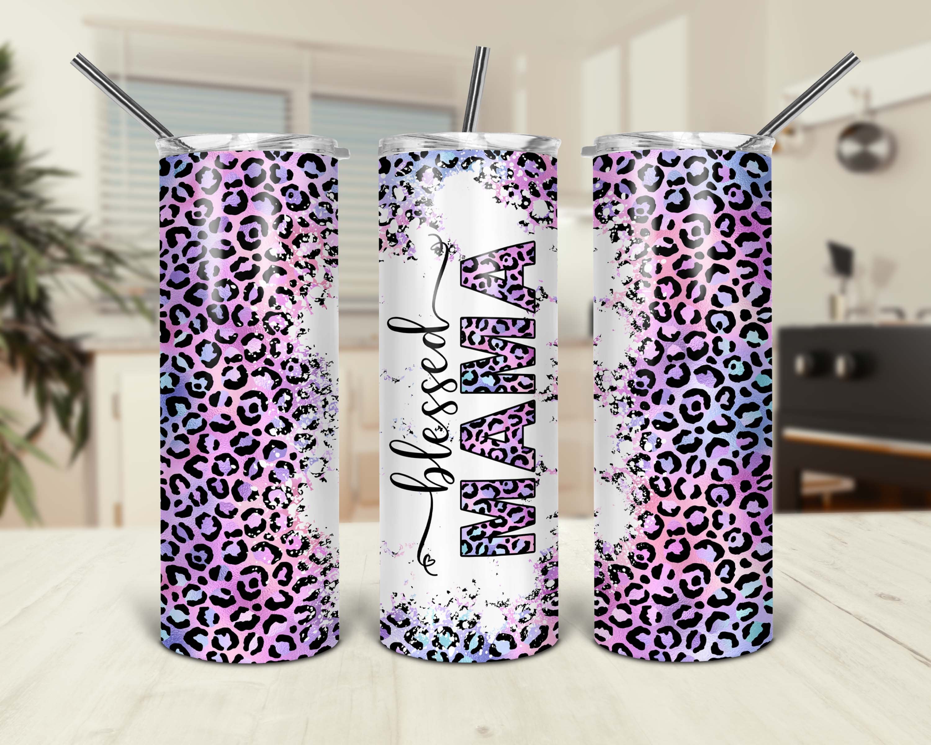 Wine Tumbler For Mother Leopard Cheetah Mom Juice Stainless Steel