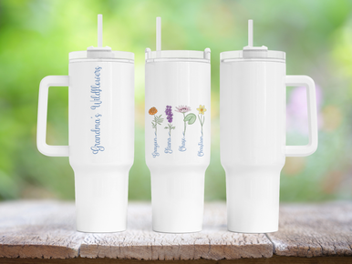 Wildflower Stanley FREE KEYCHAIN 40 Oz Tumbler Engraved -  in