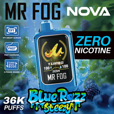 Mr Fog Nova Blue Razz Steezy 0% 36k