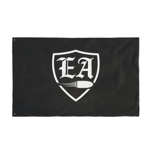 EA Shield Flag — Double-Sided Black Outdoor/Indoor Decorative Banner