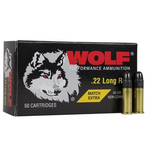 Wolf Match Extra .22 LR 40gr Round Nose - 50 Round Box