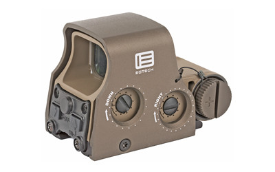 EOTECH, Tactical, Holographic, Non-Night Vision Compatible Sight, Red 68MOA Ring with 2 1MOA Dots, Tan, Rear Buttons, includes CR123 Battery