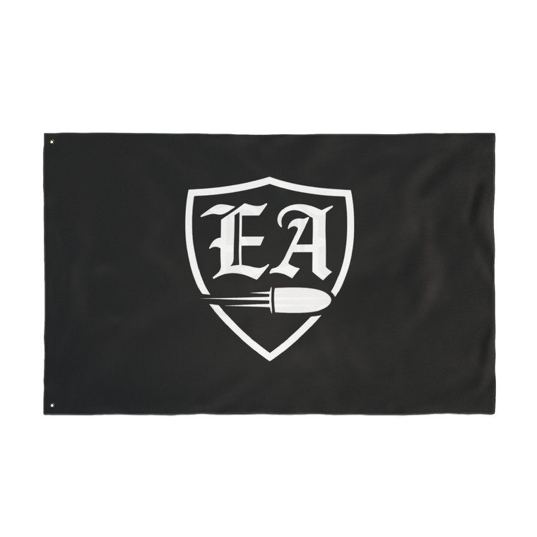 EA Shield Flag — Double-Sided Black Outdoor/Indoor Decorative Banner