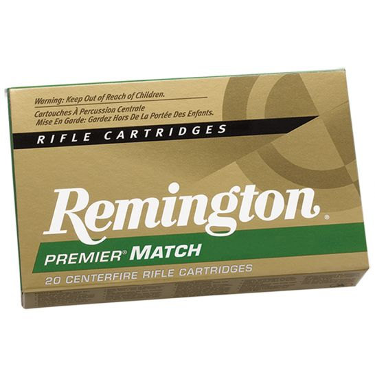 Remington Premier Match 168 gr MatchKing Boat Tail Hollow Point .308 Win Ammo, 20/box