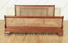 Mahogany Rattan Eastern King Sleigh Bed
