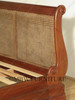 Distressed Solid Mahogany Rattan Eastern King Sleigh Bed