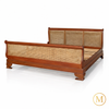 Mahogany Rattan Eastern King Sleigh Bed