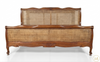 Low Profile Mahogany/Cane/Rattan Bed