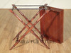 Distressed Solid Mahogany Butler's Removable Serving Tray Table