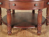 Distressed Solid Mahogany 6 Drawer Round Coffee Table