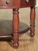 Distressed Solid Mahogany 6 Drawer Round Coffee Table