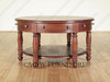Distressed Solid Mahogany 6 Drawer Round Coffee Table