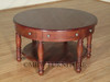 Distressed Solid Mahogany 6 Drawer Round Coffee Table