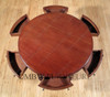 Distressed Solid Mahogany 6 Drawer Round Coffee Table