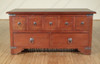 Distressed Solid Mahogany 7-Drawer Apothecary Chest Coffee Table