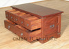 Distressed Solid Mahogany 7-Drawer Apothecary Chest Coffee Table
