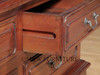 Mahogany Distressed Storage Coffee Table with Pull-Out Drawers