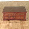 Mahogany Distressed Storage Coffee Table with Pull-Out Drawers