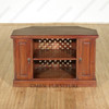 Solid Mahogany Distressed Low Media Storage Corner Cabinet Table