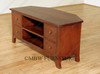 Solid Mahogany Low TV Distressed Entertainment Media Storage Cabinet