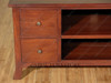 Solid Mahogany Low TV Distressed Entertainment Media Storage Cabinet