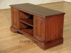 Solid Mahogany Distressed Low TV Entertainment Media Storage Cabinet