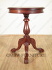 Distressed Solid Mahogany Chippendale Round Occasional Table