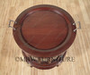 Distressed Solid Mahogany Victorian Round Dumbwaiter Tea Table