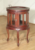 Distressed Solid Mahogany Victorian Round Dumbwaiter Tea Table