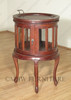 Distressed Solid Mahogany Victorian Round Dumbwaiter Tea Table