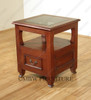 Solid Mahogany Glass Top End Side Nightstand Lamp Table