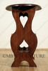 Solid Mahogany Heart Oval Magazine Rack Side Table