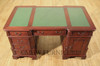 5ft Distressed Mahogany Regency Partner's Desk w/ Leather