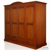 7.5ft W Light Mahogany 4 Pocket Door Wardrobe