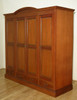 7.5ft Light Mahogany 4 Pocket Door Wardrobe