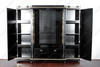Black & Gold Ornate Hand Painted Cabinet