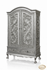 Silver Leaf Rococo Armoire Wardrobe