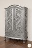 Silver Leaf Rococo Armoire Wardrobe