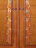 5ft W Renaissance Revival Hand-Carved Natural Mahogany Armoire Cabinet