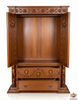 5ft W Natural Mahogany Gothic Wardrobe