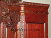 Large Ornate Pecan Carved Armoire Wardrobe (55W x 99H)