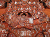 Large Ornate Pecan Carved Armoire Wardrobe (55W x 99H)