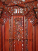 Large Ornate Pecan Carved Armoire Wardrobe (55W x 99H)