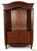 Solid Mahogany 2-Door Armoire w/ 3 Drawers