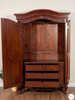 Solid Mahogany 2-Door Armoire w/ 3 Drawers