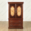 Mahogany Marquetry Inlaid Media Armoire