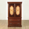 Mahogany Marquetry Inlaid Media Armoire
