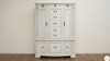 Ornate White Storage Armoire with Drawers and Doors