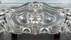 Antiqued Silver Leaf French Rococo Carved Panel Bed