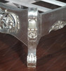 Antiqued Silver Leaf French Rococo Carved Panel Bed